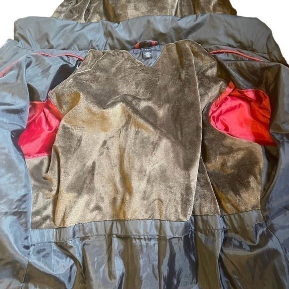 Women’s TOMMY HILFIGER Navy Blue Down Puffer Coat Jacket Fur Hood - Picture 7 of 7